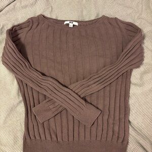 Uniqlo Women's Ribbed Brown Sweater cashmere blend